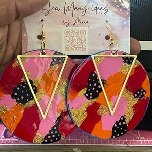 Handmade beautiful painted earrings